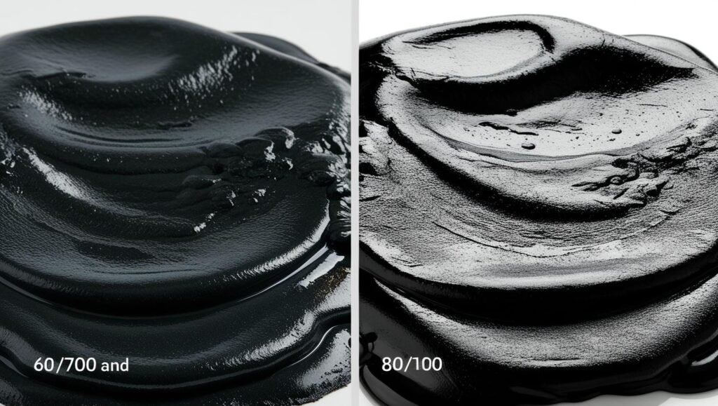 Bitumen (60/70, 80/100 Grades) Paving-grade bitumen used for road construction, airport runways, and heavy-load surfaces. Offers durability, elasticity, and excellent adhesion to aggregates.